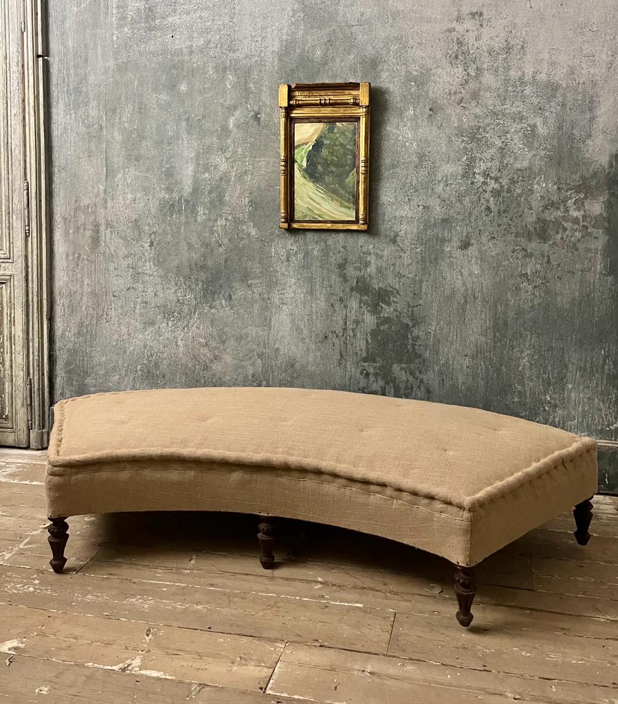 19th century French curved ottoman/footstool