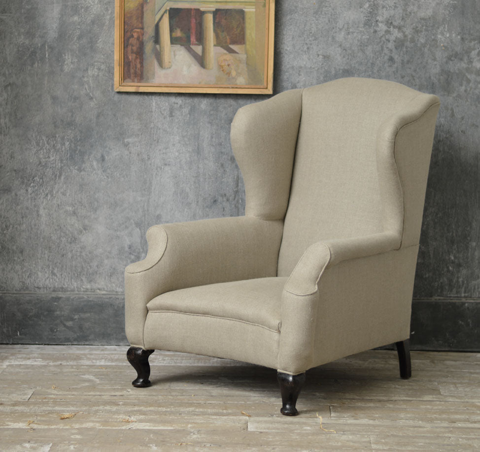 19th CENTURY COUNTRY WING CHAIR