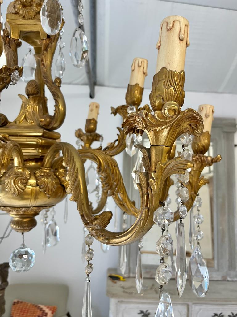 Brass chandelier