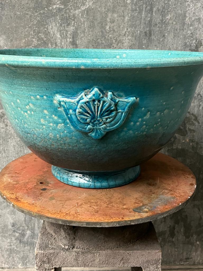 Large ceramic glazed bowl