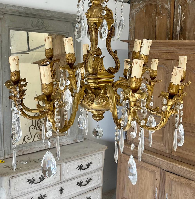 Brass chandelier