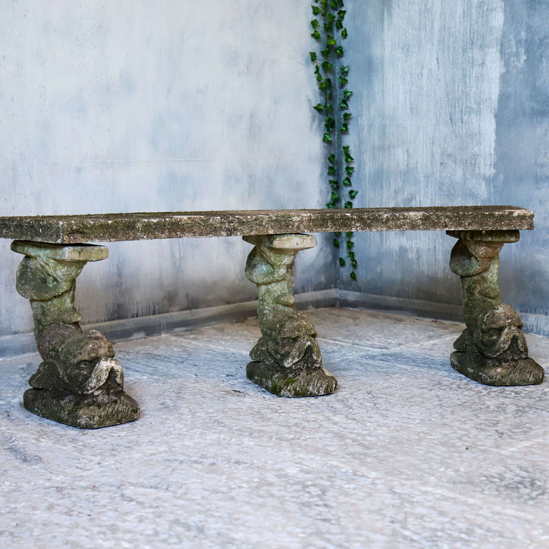 Curved composite stone bench