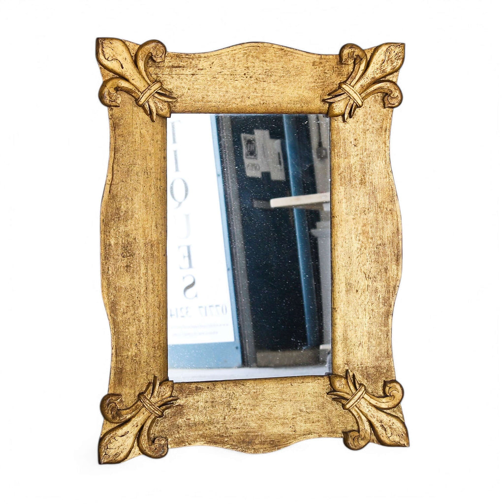 Élégant French serpentine giltwood mirror