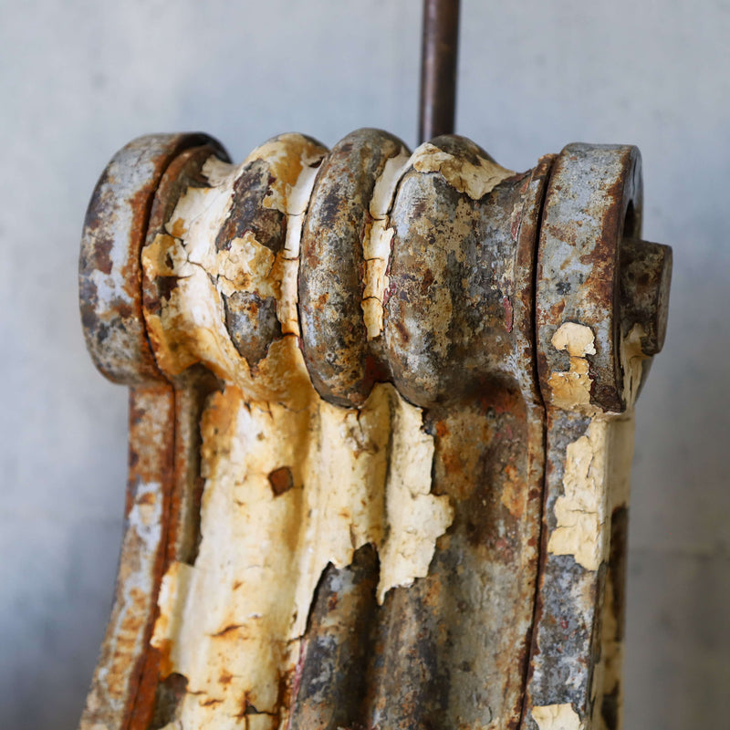 Pair of 19th century Dutch cast iron corbel table lamps