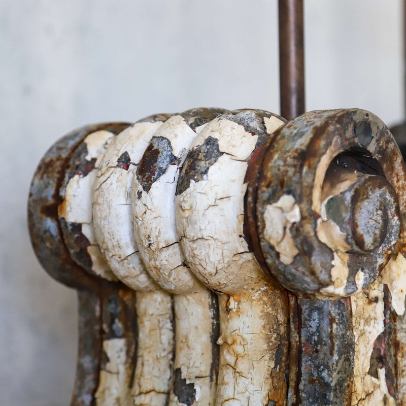 Pair of 19th century Dutch cast iron corbel table lamps