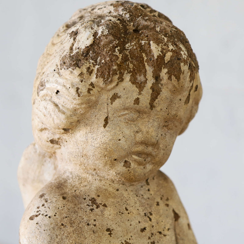 Mid 20th century classical style Cherub and Dolphins garden statue