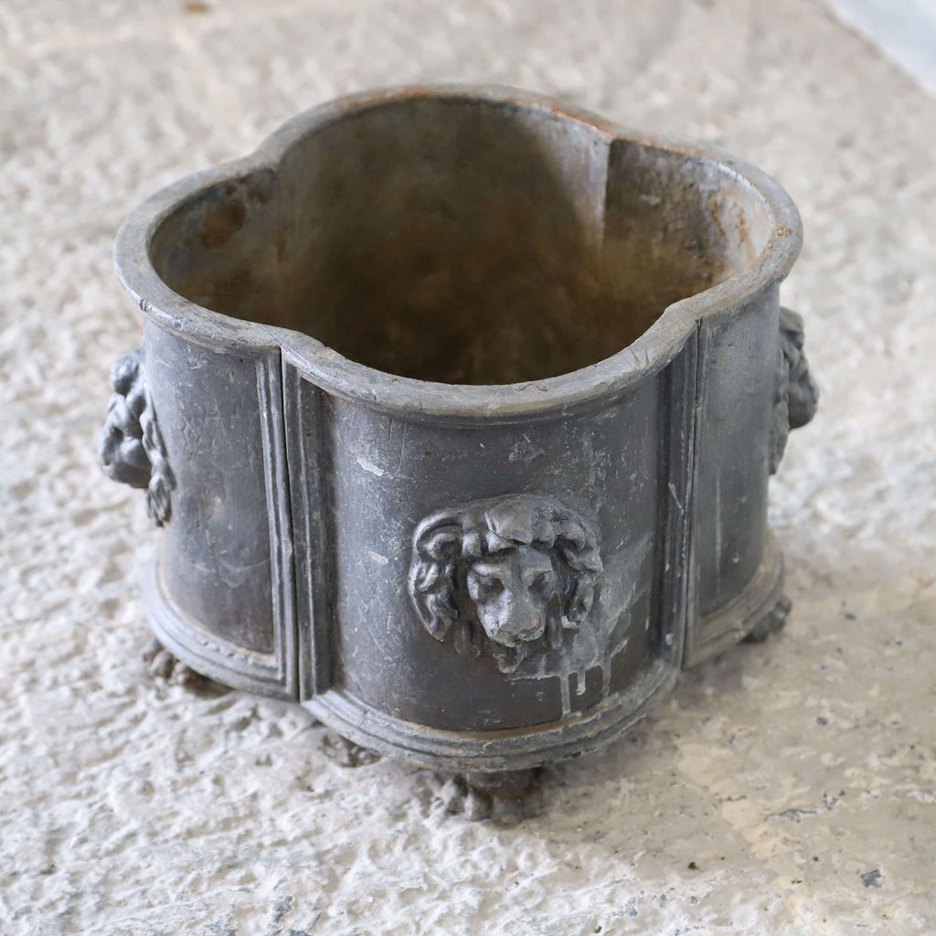 Antique English 19th century lead garden planter