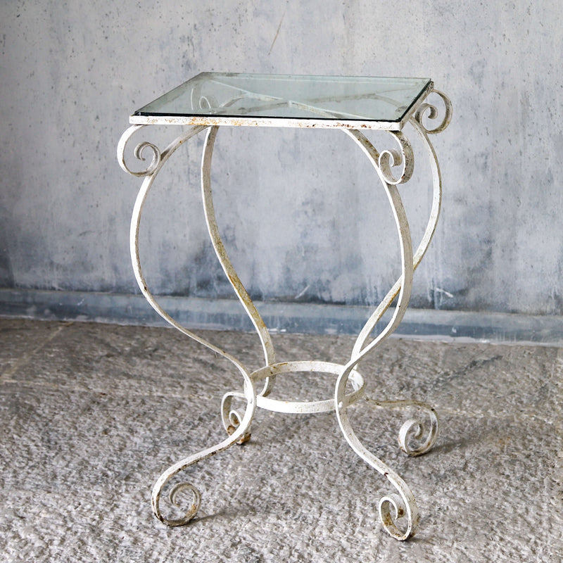 20th century wrought iron and glass table