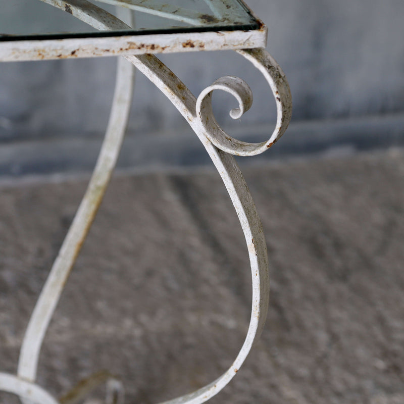 20th century wrought iron and glass table