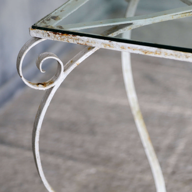 20th century wrought iron and glass table