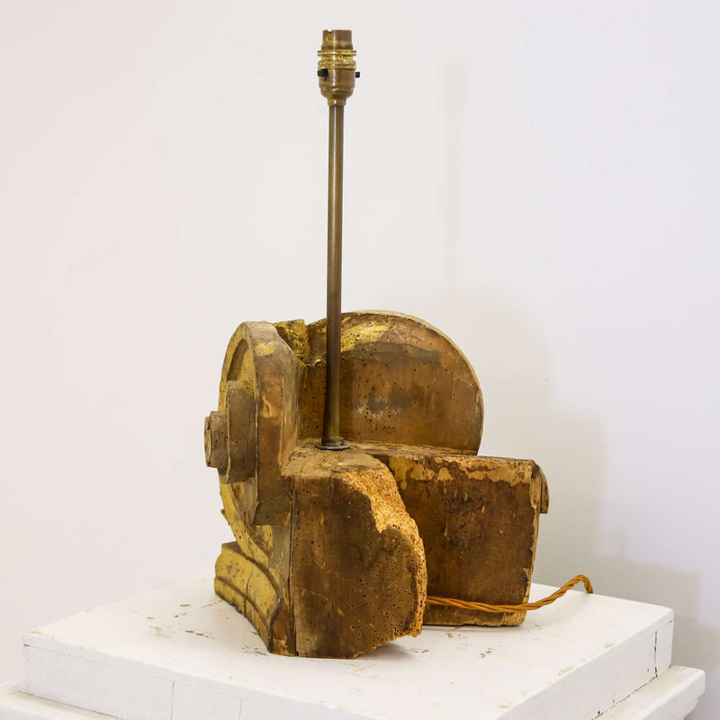 18th Century French Carved & Gilded Corbel converted into table lamp