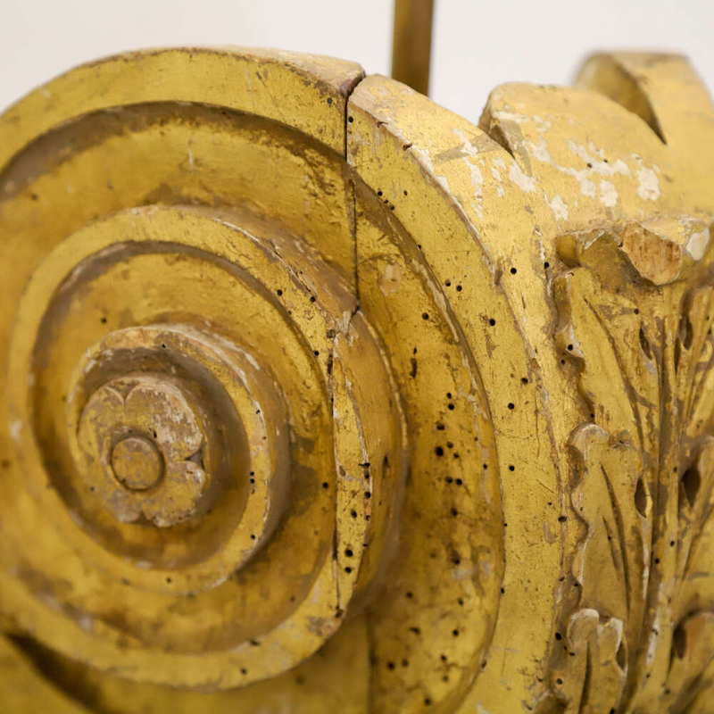 18th Century French Carved & Gilded Corbel converted into table lamp