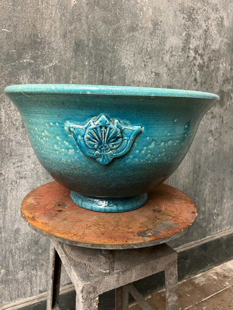 Large ceramic glazed bowl