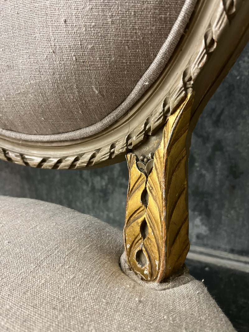 Pair of Louis XVI medallion back chairs