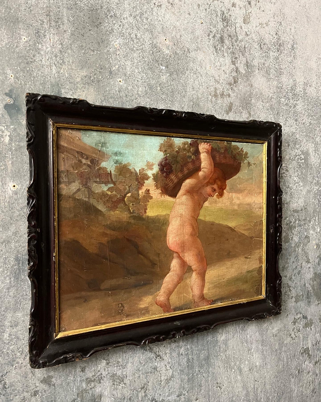 Oil painting of putti