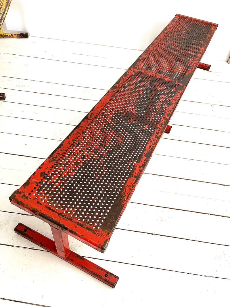 Pair of industrial metal benches