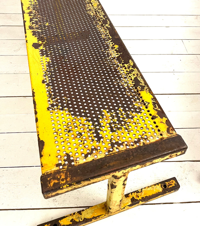 Pair of industrial metal benches