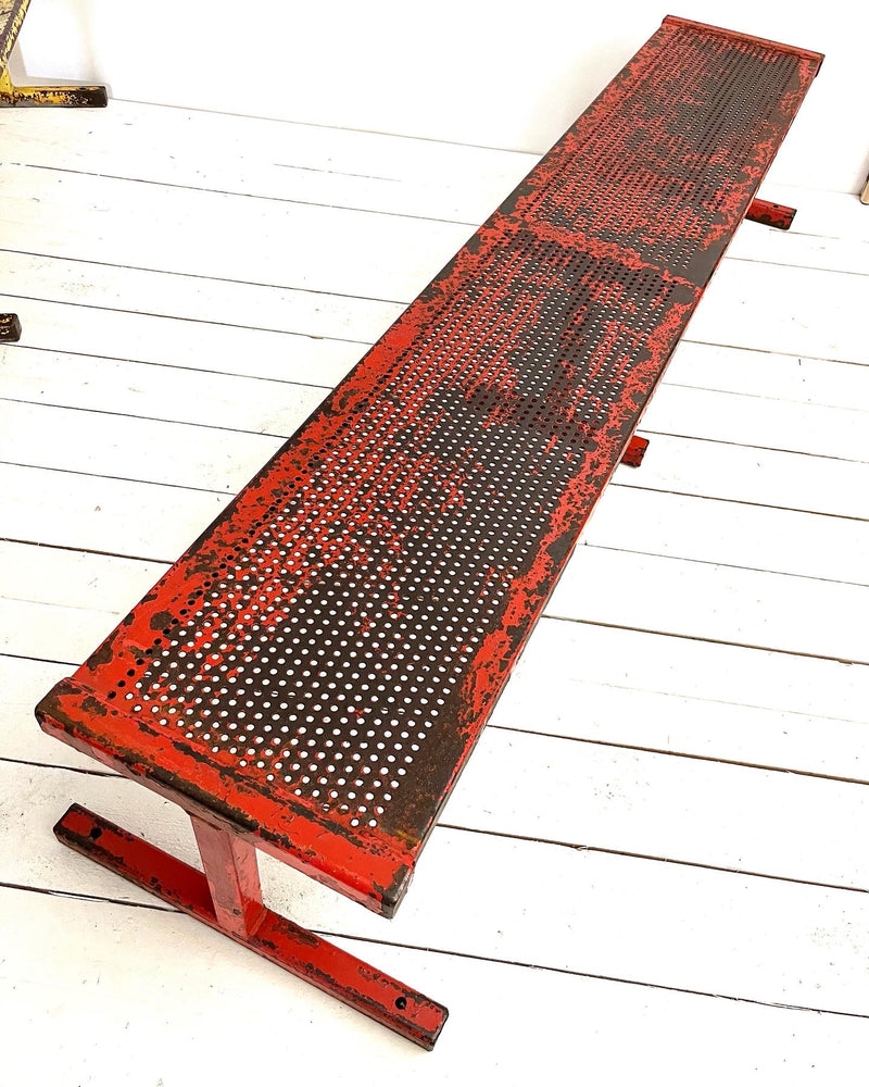 Pair of industrial metal benches