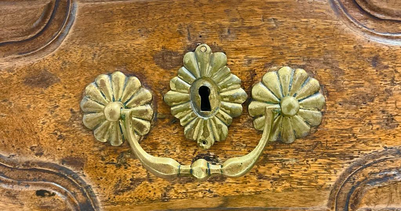 19th century serpentine front commode
