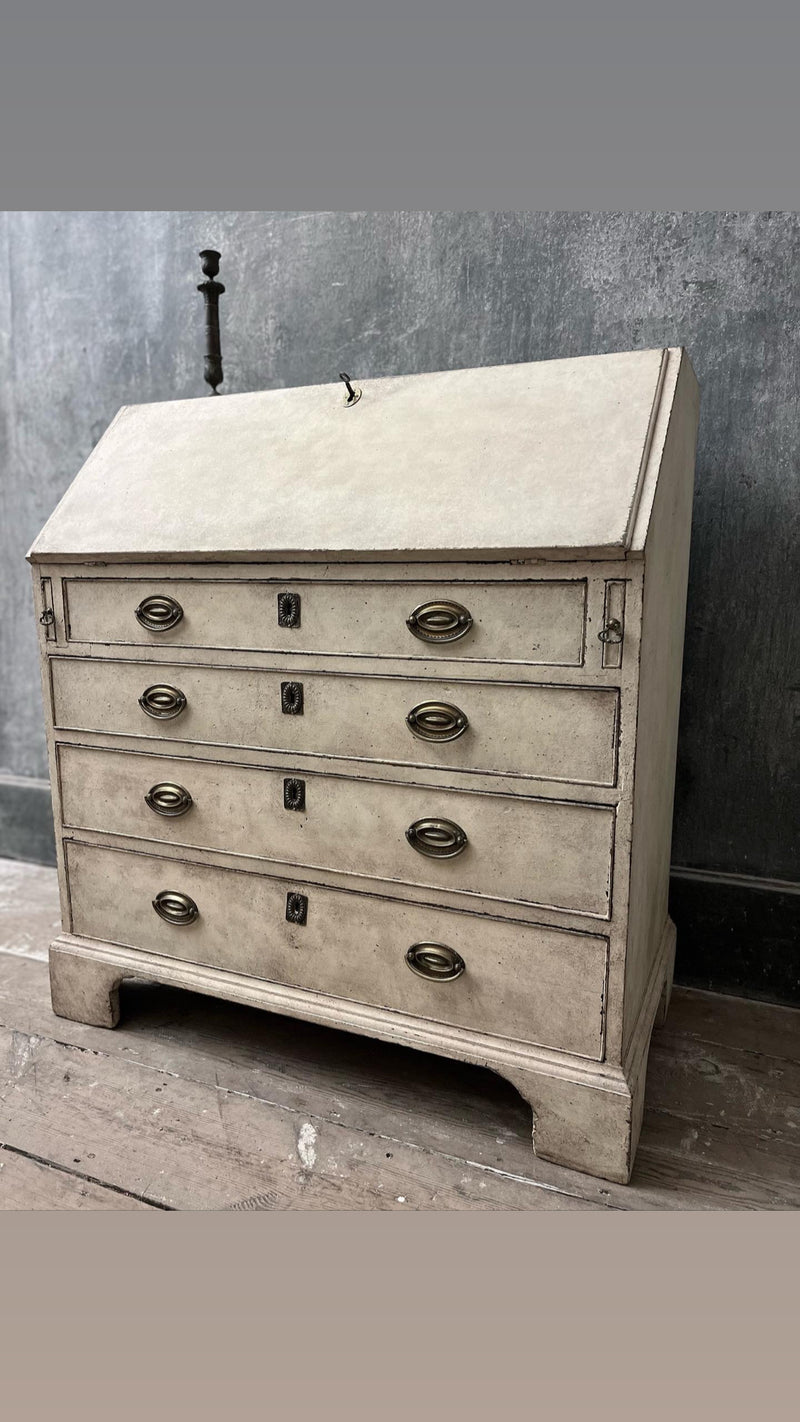 19th century painted drop front bureau