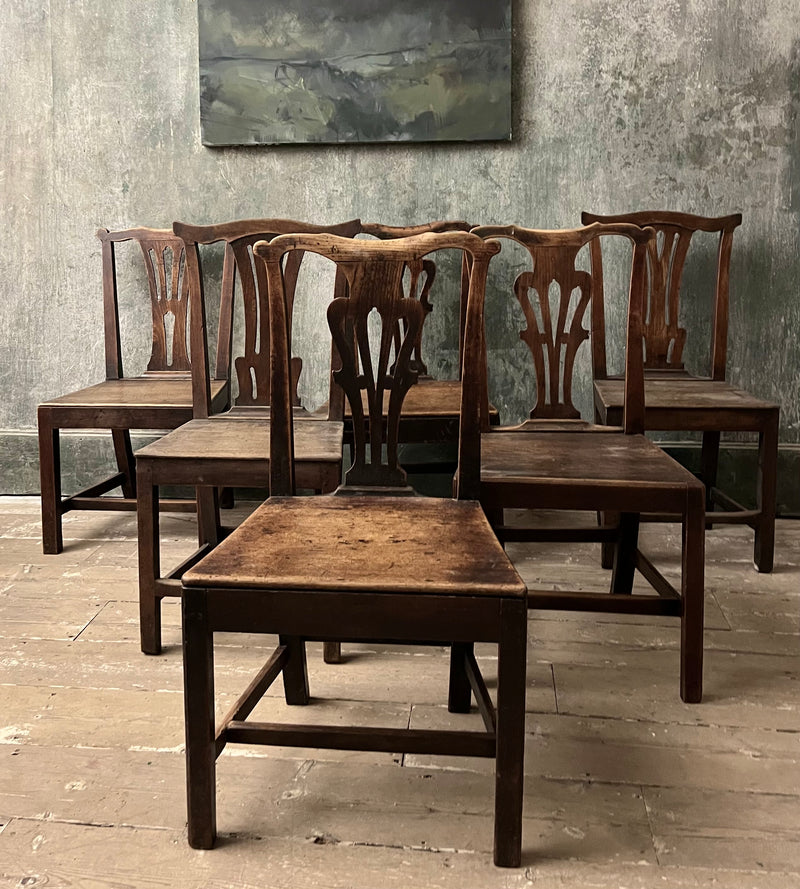 Set of six Georgian chairs