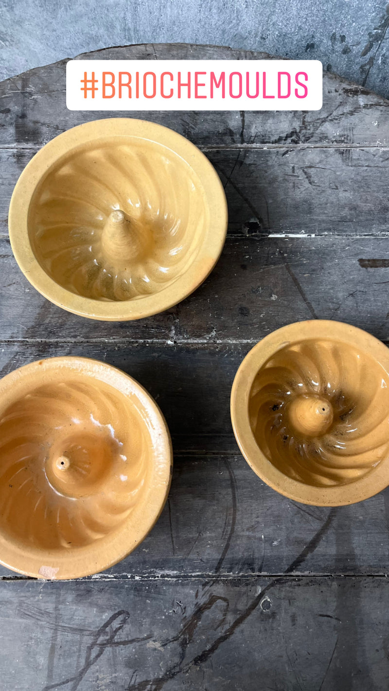 Set of three brioche moulds