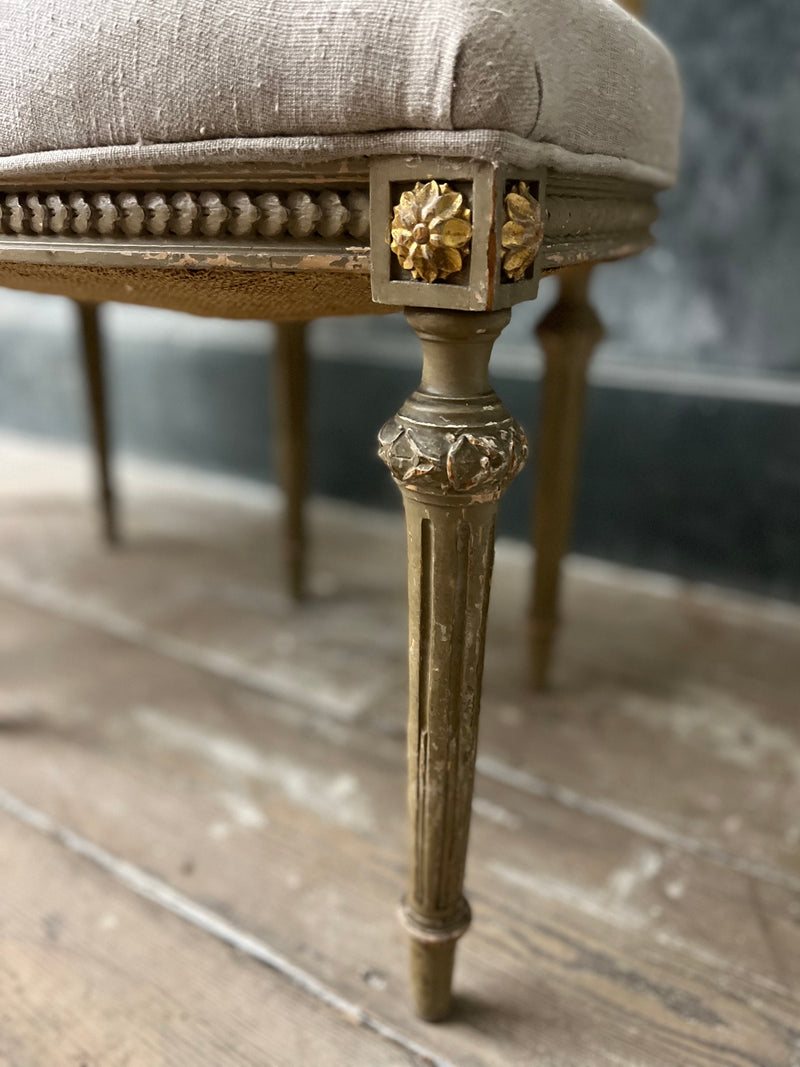 Pair of Louis XVI medallion back chairs