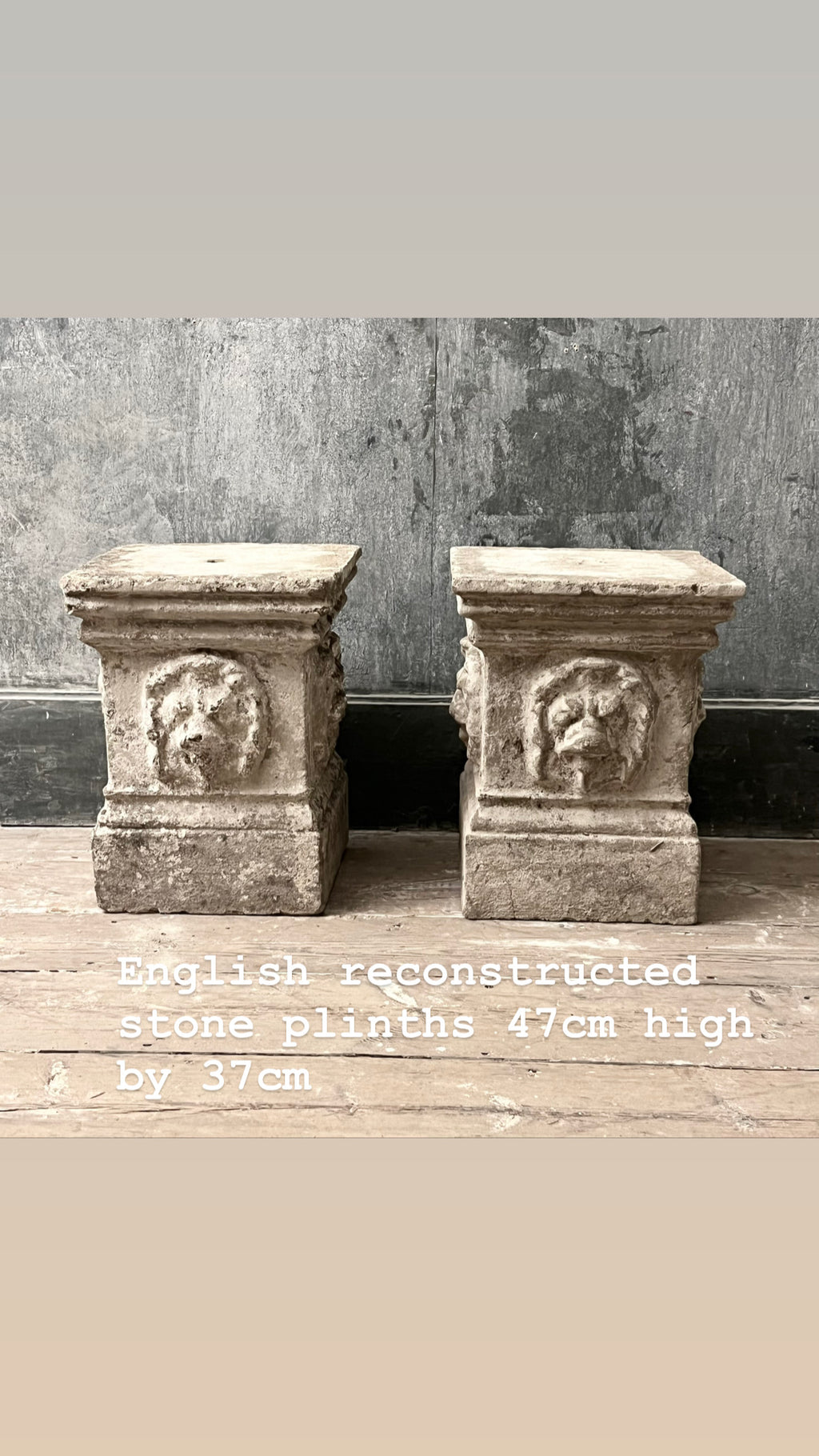 Pair of reconstituted stone plinths