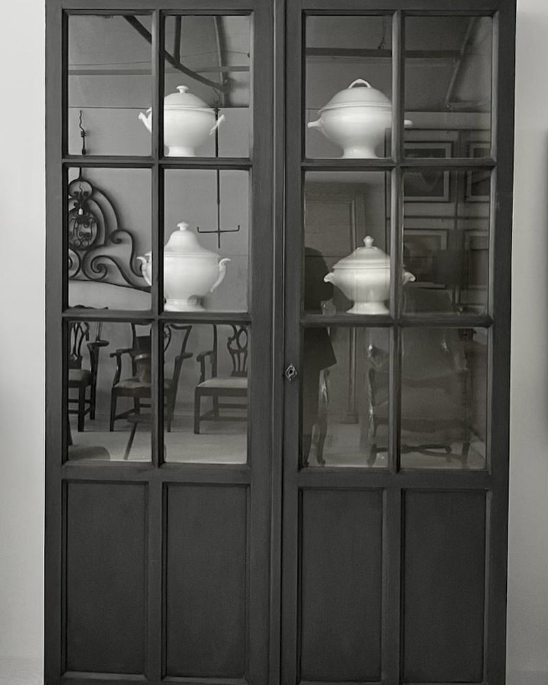 French Glazed bookcase with shelves