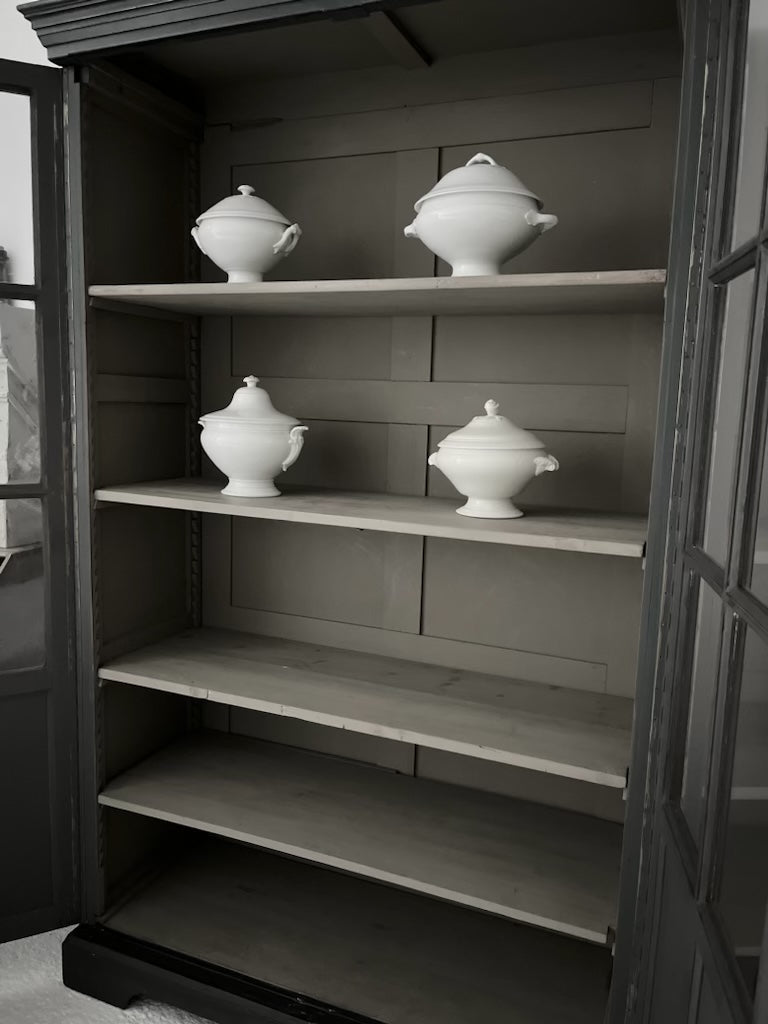 French Glazed bookcase with shelves