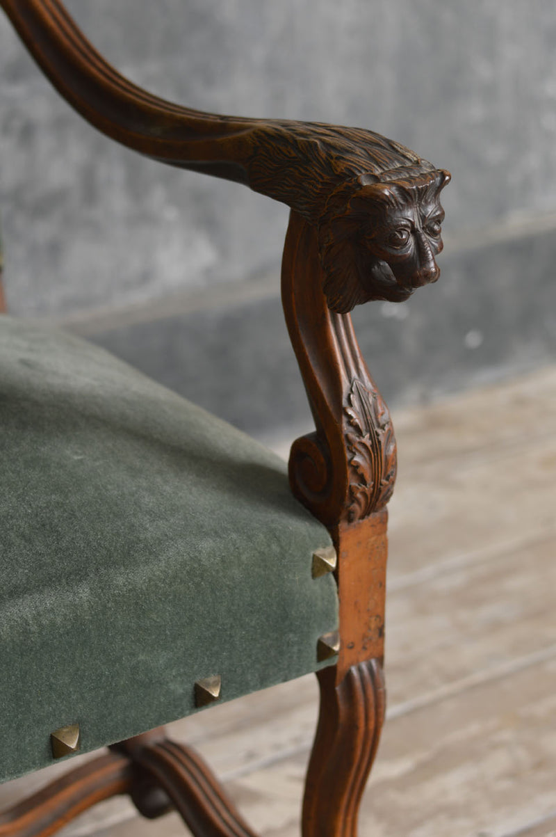 LOUIS XIII STYLE THRONE CHAIR
