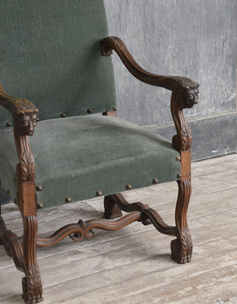 LOUIS XIII STYLE THRONE CHAIR