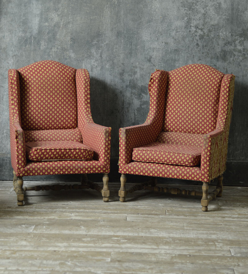 PAIR OF FRENCH WING CHAIRS