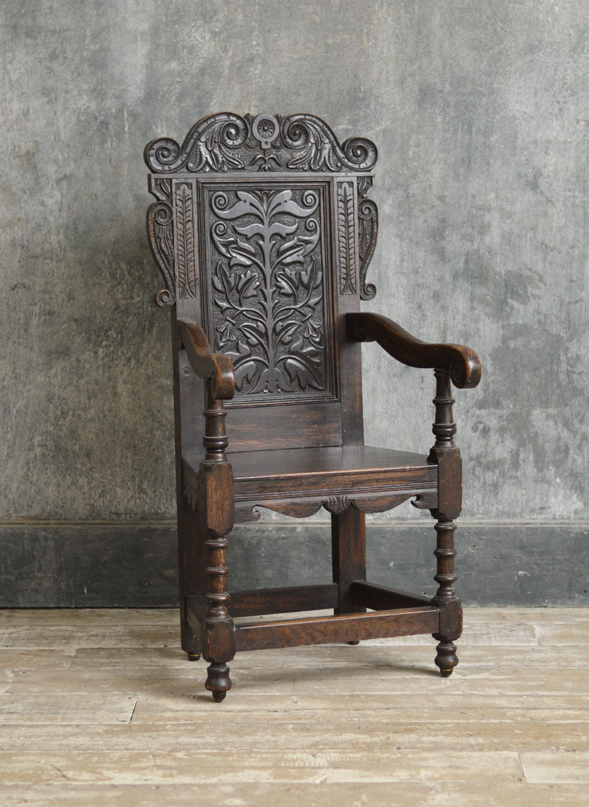 CHARLES 2ND STYLE OAK CHAIR