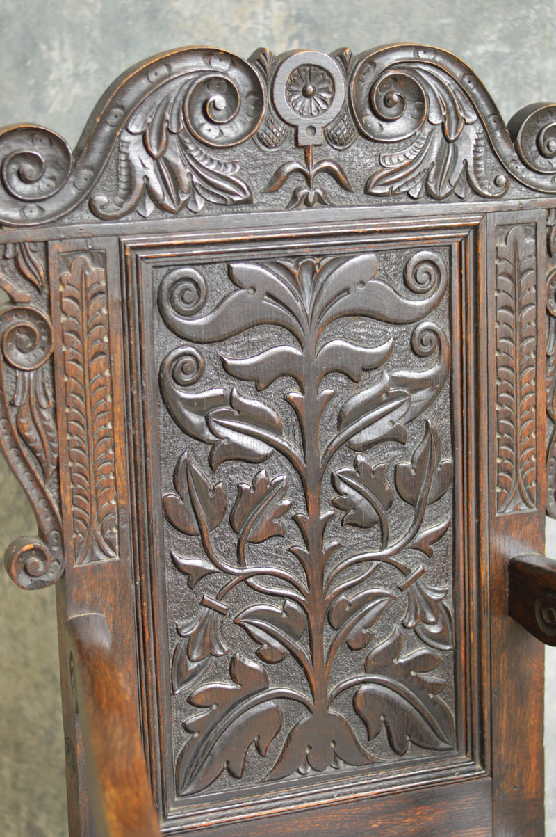 CHARLES 2ND STYLE OAK CHAIR