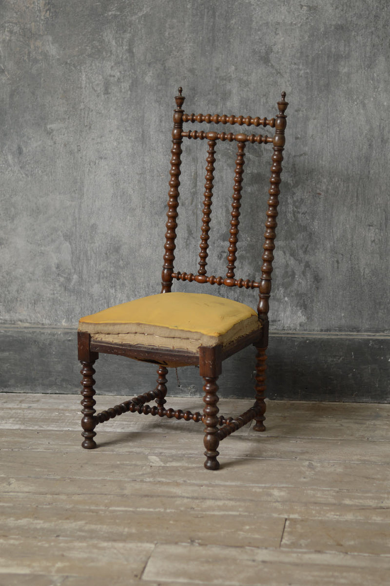 FRENCH 19TH CENTURY WALNUT BOBBIN CHAIR