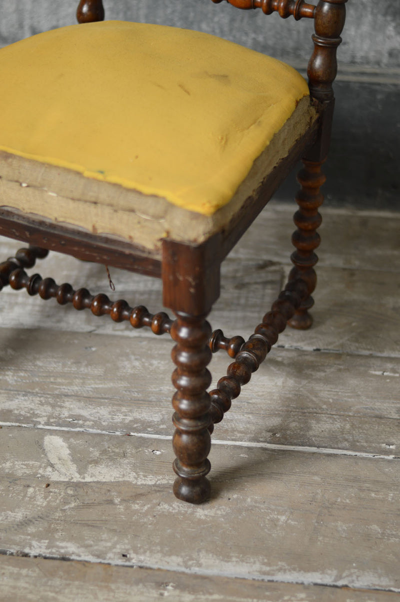 FRENCH 19TH CENTURY WALNUT BOBBIN CHAIR