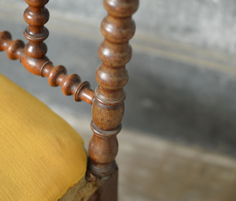 FRENCH 19TH CENTURY WALNUT BOBBIN CHAIR