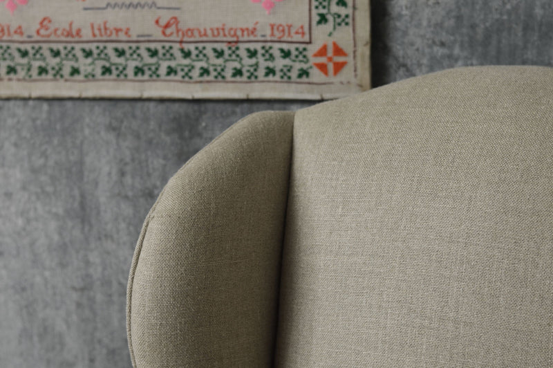 Queen Anne style winged country armchair.