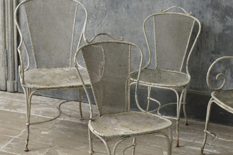 A set of French solid iron garden chairs 1920's