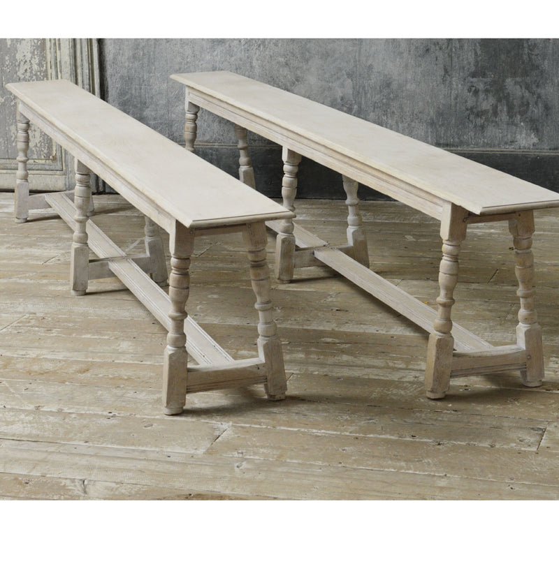 Pair of 19th Century French painted oak benches