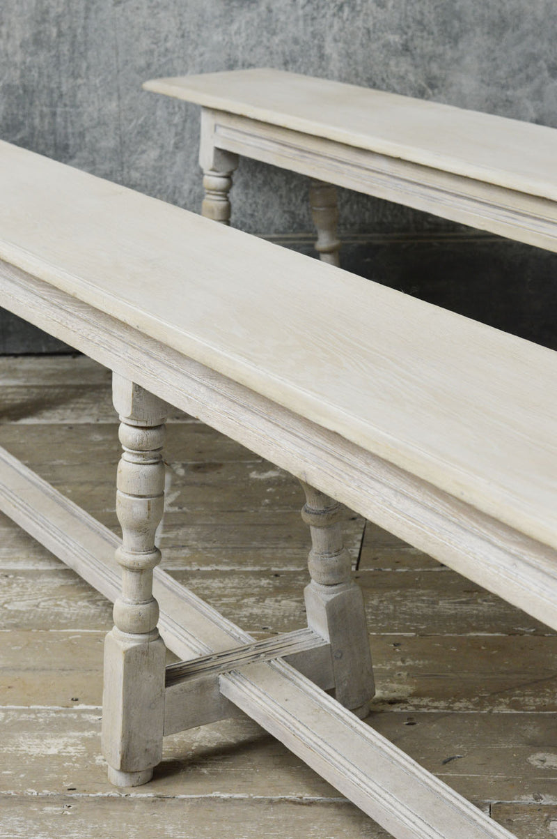 Pair of 19th Century French painted oak benches