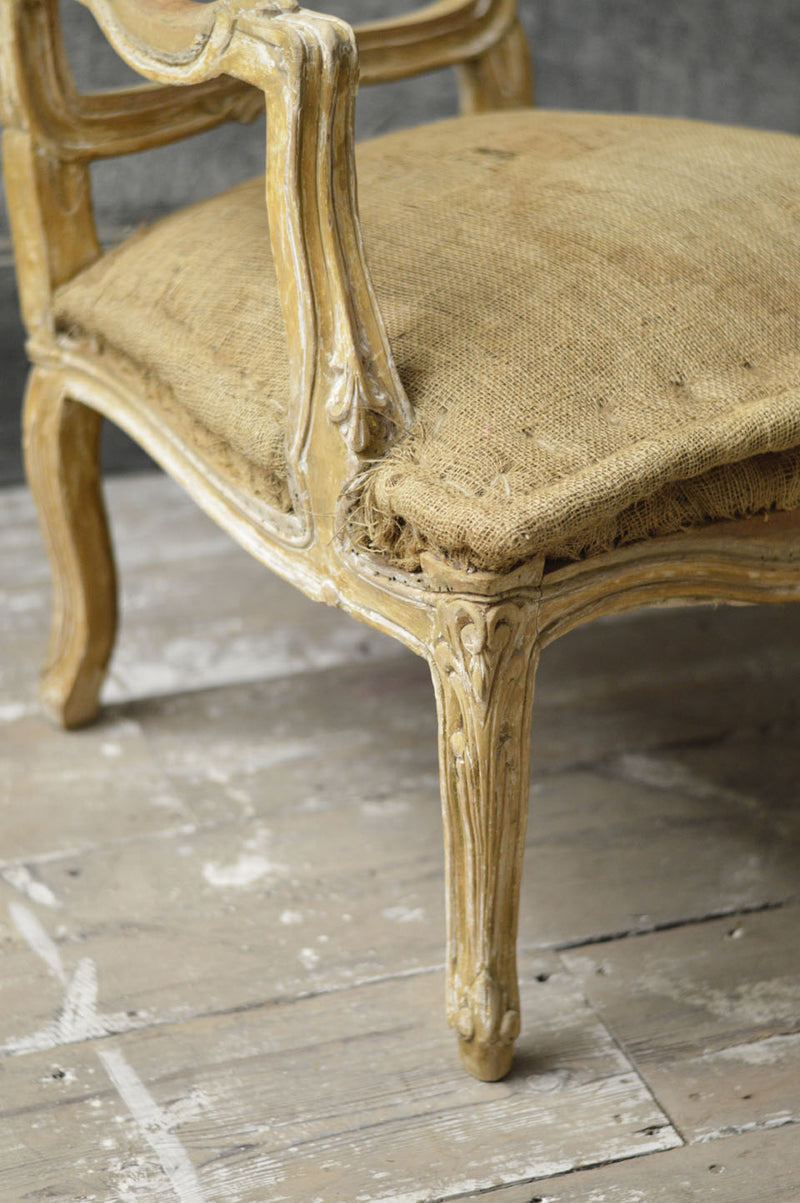 Pair of French Rococo style 19th Century carved salon chairs