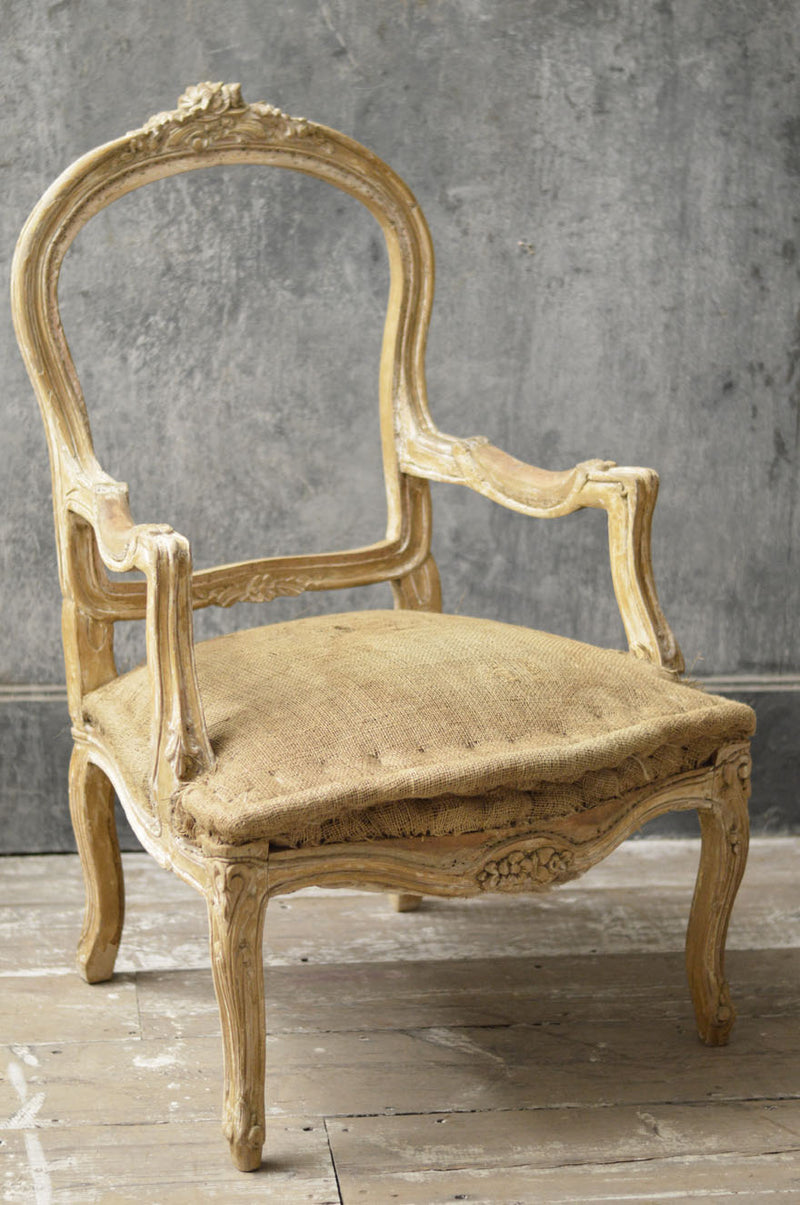 Pair of French Rococo style 19th Century carved salon chairs