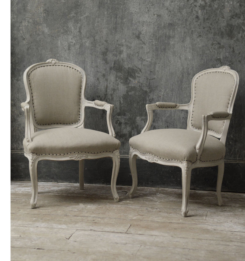 Pair of French salon chairs