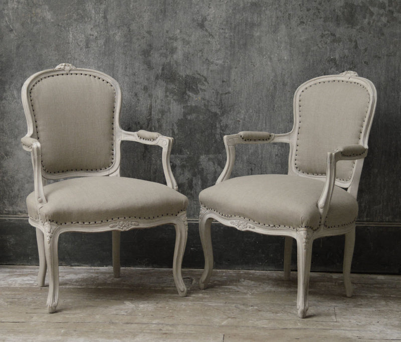 Pair of French salon chairs