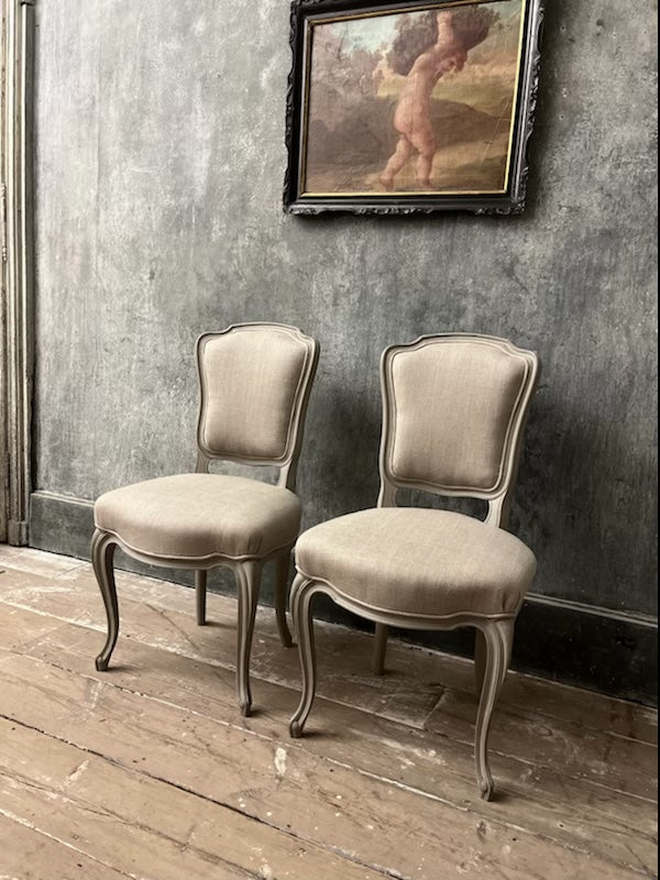 Pair of reupholstered chairs