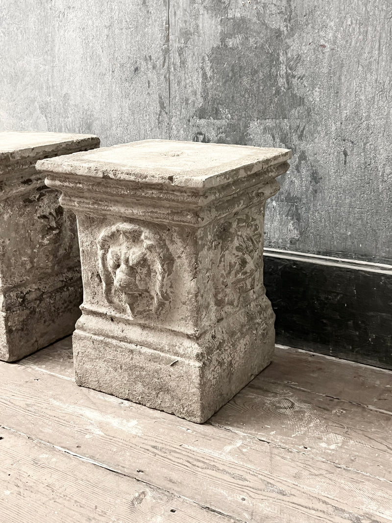 Pair of reconstituted stone plinths