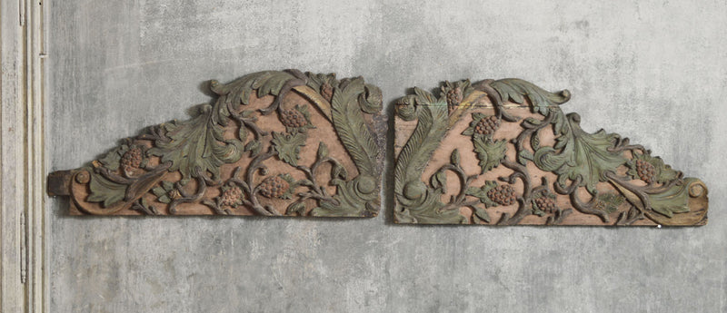 PAIR OF TEAK CARVED PANELS