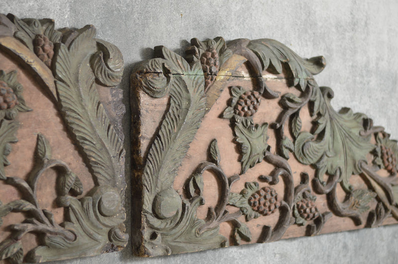 PAIR OF TEAK CARVED PANELS